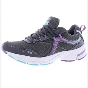 New Ryka Intrigue 2 Coal Gray/Purple Leather/Mesh Memory Foam Sneakers Women’s 6